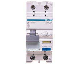 Wyłącznik różnicowo-nadprądowy RCBO 2P C6A 0,3A Typ A AFA956D