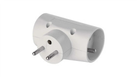 Rozgałęźnik Wtyczkowy 2X2p+Z +1Xeuro Biały P0023n