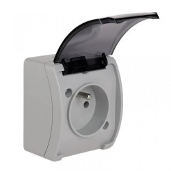 Koala Gniazdo pojedyncze z/u (2P+Z) n/t IP44 popiel z klapką dymną VG 161-53 61.378