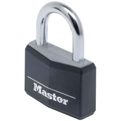 Master Lock 9140EURDBLK Aluminium Black Vinyl Cover 40mm Padlock 4-Pin