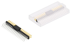 Pin header, 38 pole, pitch 2 mm, straight, black, SLY10SMD04038SBSM