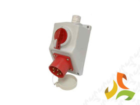 Zestaw wtyczka siłowa z wyłącznikiem 0-1 (zero jeden) 1x32A/4p/400V IP54 974020 ELEKTROMET