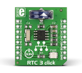 Zestaw badawczo-rozwojowy – zegar i timer, RTC3, BQ32000, rodzaj: Płytka Click mikroBus