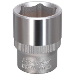Sealey S3817 Walldrive Socket 17mm 3/8"sq Drive