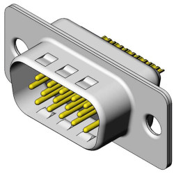 Molex 1731130058 D-sub Male Plug 15-pin Solder Cup Gold-plated