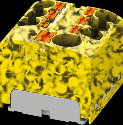 3273876 PTFIX distributor block, 10/6X4, black/yellow