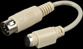 PS/2 adapter PS/2 a. 5-pin DIN, BU/ST, cable