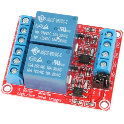 Moduł przekaźników 2 kanały z optoizolacją 5 V czerwony