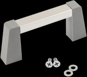 Handle, straight, PA/aluminum, (L x W x H) 96 x 13 x 42 mm, black, 1427GGC