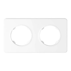 Ramka podwójna, plastikowa, biała, OVAL Electromalt, OVA1002W