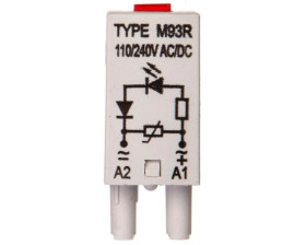 Moduł sygnalizacyjny LV (dioda LED czerwony + warystor V) 110-230 V AC/DC M93R szary 854861
