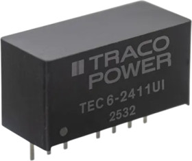 DC converter, 9-75 VDC, 6 W, 1 output, 5 VDC, 80 % efficiency, TEC 6-2411UI