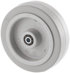 Kółko do wózka, Miękka guma, Guma, Szary, obc.: 400kg, śred.: 200mm, szer.: 46mm