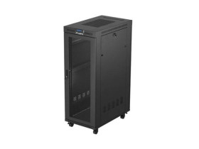 Szafa instalacyjna rack stojąca 19 32u 600x1000 czarna drzwi perforowane lcd lanberg (flat pack)