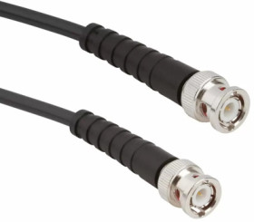 Coaxial cable, BNC plug (straight) to BNC plug (straight), 50 Ω, RG-58, grommet black, 153 mm, 115101-19-06.00