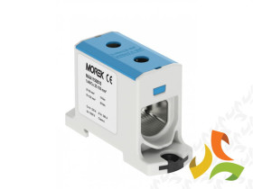 Złączka szynowa AL/CU 25-150 mm2 niebieska TS 35 1 tor 2 otwory zaciskowe 89712003 SIMET