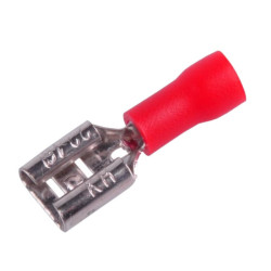 KONEKTOR IZOLOWANY ŻEŃSKI 6,3mm CZERWONY 10szt
