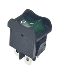 Przełącznik kołyskowy Wł.-wył. podświetlany 12A DPST Czarny IP20 Kwadrat RS PRO