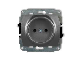 TREND Gniazdo pojedyncze bez uziemienia (przesłony torów prądowych) grafitowy 11GP-1p KARLIK