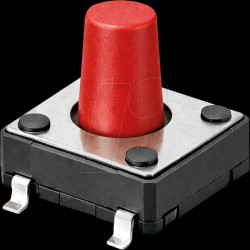 DTSM-24R-V-T/R Short stroke button, SMD, 1 NO, 12 x 12 x 7.3 mm