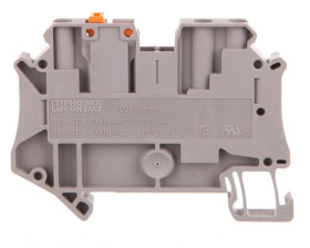 Złączka przelotowa 3-przewodowa z odłącznikiem nożowym 4mm2 szara UT 4-TWIN-MT P/P 3064014 /50szt./