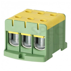 Złączka szynowa 3-torowa Al/Cu 35-150mm2 na TH35 żółto-zielony FJ-E150/3/D HEDO