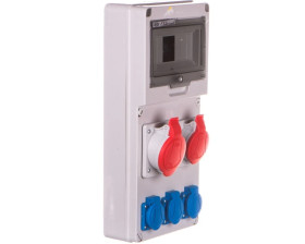 Rozdzielnica budowlana 8 modułów 1x16A 5P 400V, 1x32A 5P 400V, 3x16A 2P+Z RSE-03 IP54 942081