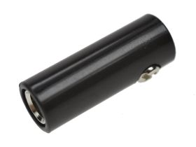 Gniazdo bananowe; 4mm; 25.433.2; na kabel; czarny; przykręcany; 20,4mm; 32A; 60V; mosiądz niklowany; ABS; Amass; RoHS; A-1.305.N