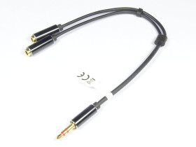 Rozgałęźnik JACK 3.5mm wtyk - 2x gniazdo VITALCO 0.2m