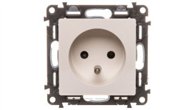 Valena Life Gniazdo Pojedyncze Z/U 2P+Z Z Przesłonami Kremowy 753284