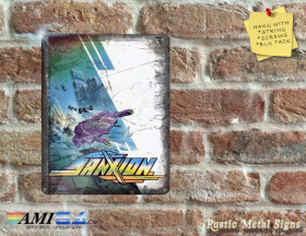Sanxion Box Artwork from the Original Commodore 64 Game - Metal Sign