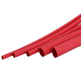 Rurka Termokurczliwa Ø8mm 1mb - czerwona - elastyczna - silikonowa