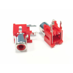 RCA gniazdo do druku kątowe czerwone 3 pin