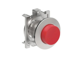 Metalowy przycisk płaski fi30mm wystający samoczynny powrót Czerwony LPFB204