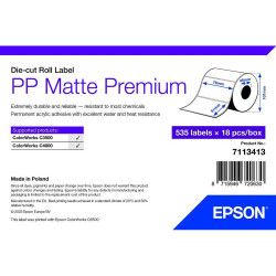 Epson 7113413 PP Matte Label Premium, Die-cut Roll, 76mm x 51mm, 535 Labels