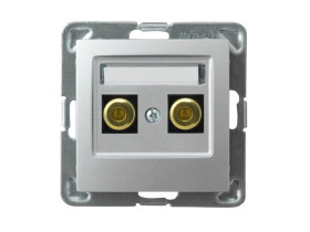 IMPRESJA Gniazdo głośnikowe pojedyncze srebro GGN-1Y/m/18 OSPEL