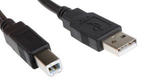Kabel USB Złącze A USB A Złącze B USB B dł. 800mm Przewód USB USB 2.0 kolor: Czarny