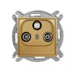 ICON Mechanizm gniazda abonenckiego RTV-SAT końcowego (2 wejścia antenowe) złoty 29IGST