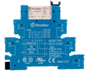 Przekaźnikowy moduł sprzęgający 1P 6A 24V AC/DC 6,2mm styki AgNi+Au 38.51.0.024.5060