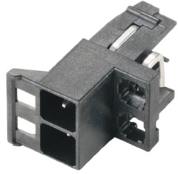 Pin header, 2 pole, pitch 5 mm, angled, black, 1069750000