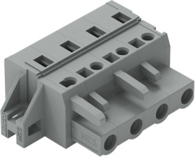 Socket header, 4 pole, pitch 7.5 mm, angled, gray, 231-204/031-000