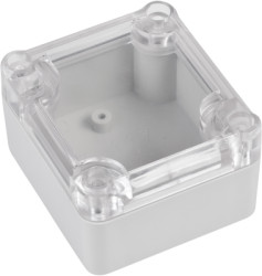 ABS enclosure, (L x W x H) 63.15 x 57.1 x 36.65 mm, transparent/light gray, IP65, 4U63060604037