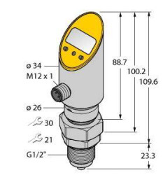Turck Przełącznik 1 szt. PS001V-508-LI2UPN8X- H1141/3GD -1 bar do 1 bar