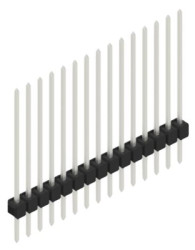 Pin header, 15 pole, pitch 2.54 mm, straight, black, 10046953