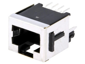 Gniazdo RJ45 8-pin z blokadą panel stop Układ 8p8c THT 100616-1
