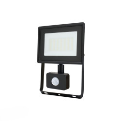 Naświetlacz LED KASTEL2 30W 4000K 2520lm IP65 czarny PIR C64-S-LFK2-030BL-4K Bemko