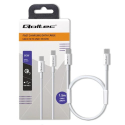 Qoltec Kabel USB 2.0 typ C USB 2.0 typ C 60W QC 3.0 PD 1.5m Biały