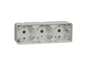 MUREVA STYL Podstawa naścienna 3 potrójna pozioma IP55 biała MUR39913 SCHNEIDER ELECTRIC