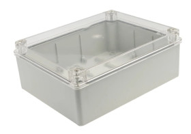Puszka n/t hermetyczna 240x190x190 bez dławików IP65 pokrywa przezroczysta S-BOX 516-P