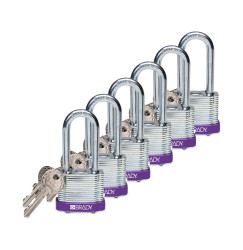Kłódka LOTO stalowa, laminowana, szekla 51 mm, fioletowa (6 szt.), 814111